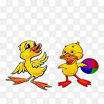 彩色卡通手绘小鸭子-空若网 彩色卡通手绘小鸭子-空若网