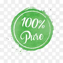 绿色水彩墨点无污染标志-空若网 绿色水彩墨点无污染标志-空若网