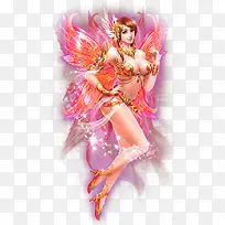 粉红色翅膀光效女神-空若网 粉红色翅膀光效女神-空若网
