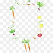 水彩手绘蔬菜边框-空若网 水彩手绘蔬菜边框-空若网