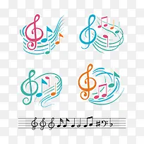 矢量音符装饰图案-空若网 矢量音符装饰图案-空若网