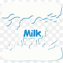 白色牛奶绘制奶牛图标矢量图-空若网 白色牛奶绘制奶牛图标矢量图-空若网