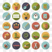 卡通圆形园艺图标图片-空若网 卡通圆形园艺图标图片-空若网