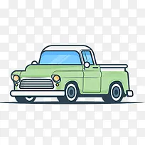 简约的绿皮卡车-空若网 简约的绿皮卡车-空若网