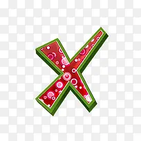 紫红立体字母x-空若网 紫红立体字母x-空若网