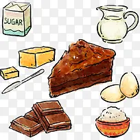 彩绘朱古力蛋糕食谱矢量素材-空若网 彩绘朱古力蛋糕食谱矢量素材-空若网
