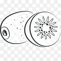 黑色线条美味猕猴桃-空若网 黑色线条美味猕猴桃-空若网