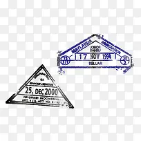 矢量三角形邮戳-空若网 矢量三角形邮戳-空若网