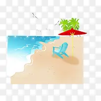 矢量海边浴场素材-空若网 矢量海边浴场素材-空若网