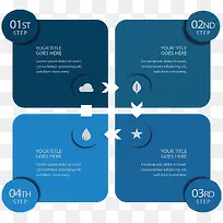 蓝色方框流程图表-空若网 蓝色方框流程图表-空若网