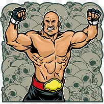 拳王腰带插画-空若网 拳王腰带插画-空若网