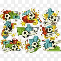 矢量卡通足球标志-空若网 矢量卡通足球标志-空若网
