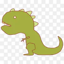卡通绿色的可爱小恐龙-空若网 卡通绿色的可爱小恐龙-空若网