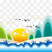 矢量儿童风景插画-空若网 矢量儿童风景插画-空若网