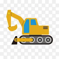 黄色扁平化挖掘机元素-空若网 黄色扁平化挖掘机元素-空若网