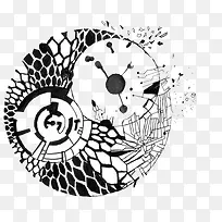 黑白几何插画-空若网 黑白几何插画-空若网