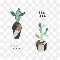 仙人掌及三角形叉免抠素材-空若网 仙人掌及三角形叉免抠素材-空若网