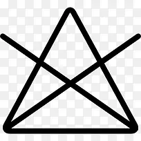 洗衣选择象征一个三角形交叉图标-空若网 洗衣选择象征一个三角形交叉图标-空若网