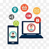 深蓝色的手机和笔记本电脑-空若网 深蓝色的手机和笔记本电脑-空若网