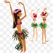 矢量手绘草裙舞-空若网 矢量手绘草裙舞-空若网