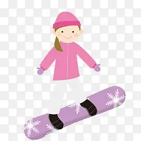 手绘卡通简约儿童画册插画滑雪女-空若网 手绘卡通简约儿童画册插画滑雪女-空若网