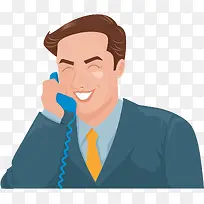 手绘接电话的男士-空若网 手绘接电话的男士-空若网