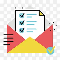 彩色扁平化信封卡通元素-空若网 彩色扁平化信封卡通元素-空若网