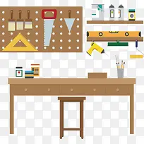 扁平化书房场景-空若网 扁平化书房场景-空若网