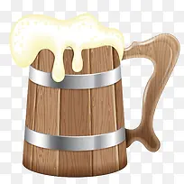 装着啤酒的木桶杯子-空若网 装着啤酒的木桶杯子-空若网