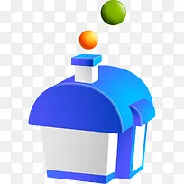 蓝色卡通房子模型-空若网 蓝色卡通房子模型-空若网