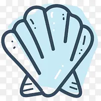 扇贝类对称手绘海鲜-空若网 扇贝类对称手绘海鲜-空若网