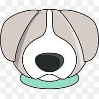 灰白色卡通大鼻子狗头-空若网 灰白色卡通大鼻子狗头-空若网