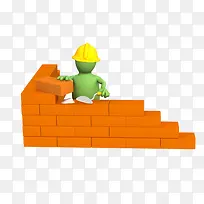 一个工人正在建设房子-空若网 一个工人正在建设房子-空若网