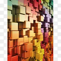 绚丽凹凸方块背景-空若网 绚丽凹凸方块背景-空若网