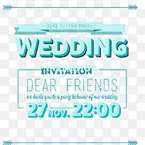 矢量蓝色婚礼请帖封面-空若网 矢量蓝色婚礼请帖封面-空若网