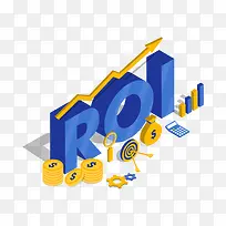 2.5D银行数据统计插画-空若网 2.5D银行数据统计插画-空若网