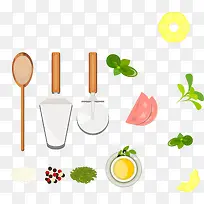 手绘多彩勺子厨具-空若网 手绘多彩勺子厨具-空若网