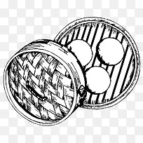 手绘包子食物素材图-空若网 手绘包子食物素材图-空若网