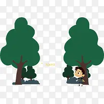 树木树枝树干绿色矢量树木-空若网 树木树枝树干绿色矢量树木-空若网