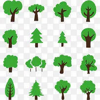树木树枝树干绿色矢量树木-空若网 树木树枝树干绿色矢量树木-空若网
