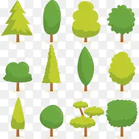 树木树枝树干绿色矢量树木-空若网 树木树枝树干绿色矢量树木-空若网