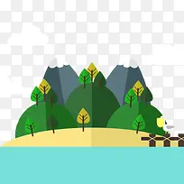 树木树枝树干绿色矢量树木-空若网 树木树枝树干绿色矢量树木-空若网