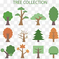 树木树枝树干绿色矢量树木-空若网 树木树枝树干绿色矢量树木-空若网
