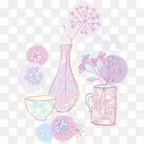 插画花瓶矢量-空若网 插画花瓶矢量-空若网