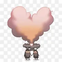 矢量爱心棉花云-空若网 矢量爱心棉花云-空若网
