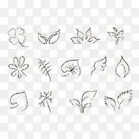 手绘各种小树叶小草-空若网 手绘各种小树叶小草-空若网