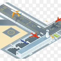 扁平化风格飞机场-空若网 扁平化风格飞机场-空若网
