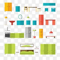 扁平化室内装修家具图案-空若网 扁平化室内装修家具图案-空若网