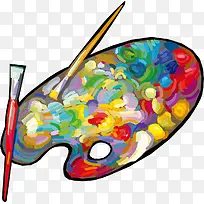 手绘调色板画笔绘画-空若网 手绘调色板画笔绘画-空若网