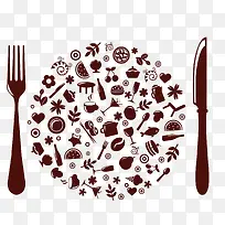 卡通餐具装饰图案-空若网 卡通餐具装饰图案-空若网